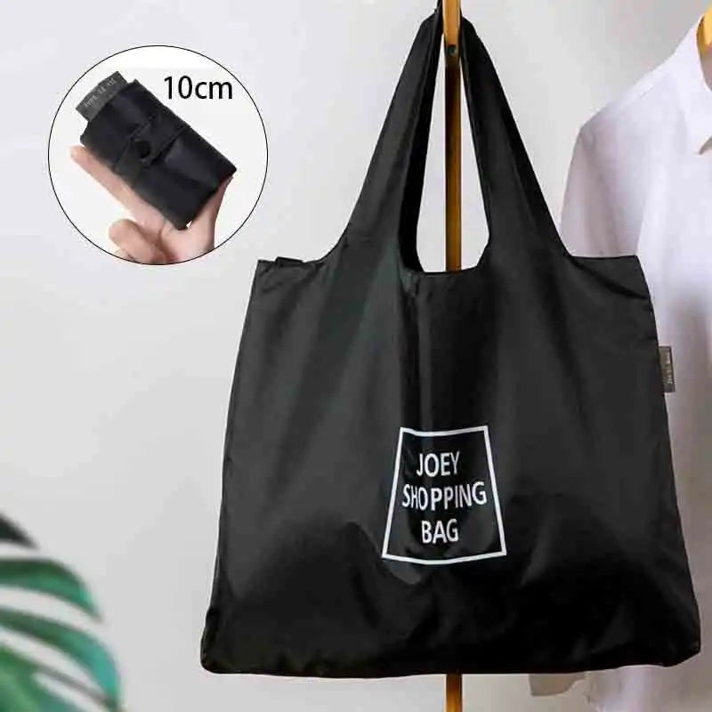 Big Eco-Friendly Folding Shopping Bag Reusable Portable Shoulder Handbag for Travel Grocery Fashion Hand-held Pocket Tote